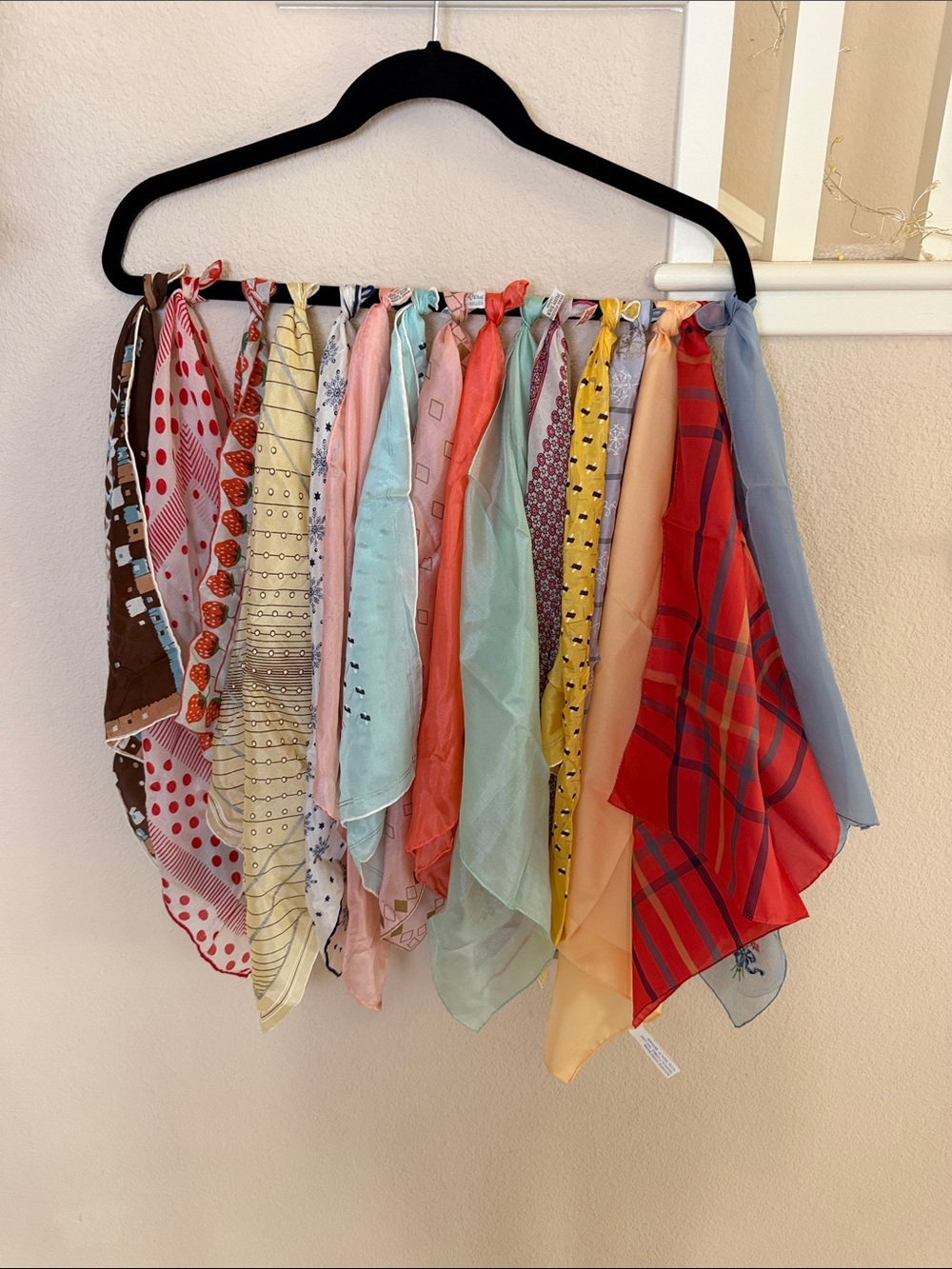 Vintage Mixed Pastel and Bold Multi-Color Silk and Chiffon Scarf Bundle